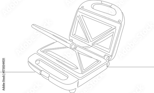 Simple Outline Open Sandwich Toaster Appliance for Kitchen Use Design