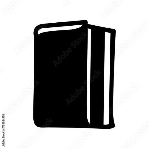 Simple stylized icon of a closed book isolated on a white background