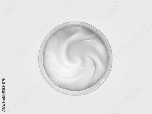 Wallpaper Mural 3D render of open cosmetic jar with white cream on neutral background Torontodigital.ca