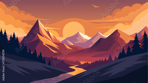 As the sun sets behind the distant mountains the valley is bathed in a golden light making the snowcovered landscape look almost ethereal.