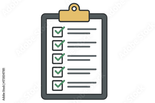 Clipboard with checklist. To do list icon. Survey or questionnaire, claim form concept. Successfully completed business tasks. Check mark symbol for agreement or approval vector.