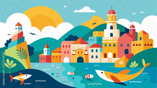 A symphony of sights sounds and scents welcomes you to this seaside town. The salty sea air mixes with the aroma of freshly caught fish and the colorful buildings provide a vibrant