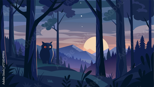 As dusk settles in the forest becomes hushed and still with the occasional hoot of an owl and rustling of small animals.