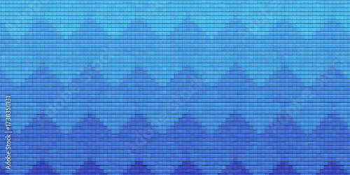 Swimming pool background texture: a seamless mosaic of blue water and tiles creating a wave pattern and artistic surface light