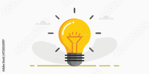 Creative Business Idea and Innovation – Lightbulb Concept Illustration. Business Idea Presentation Concept with bulb.