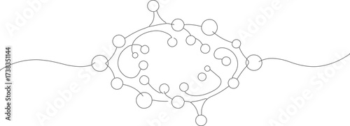 Minimalist Circular Dot Connection Abstract Network Node Line Structure