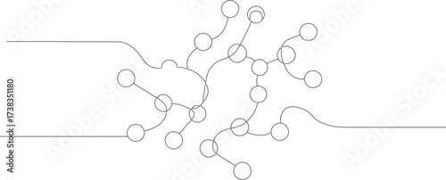Minimalist Line Art Connection Network Abstract Concept Illustration