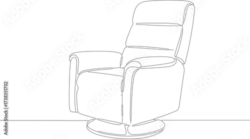 Minimalist Outline Continuous Line Drawing Recliner Swivel Chair Comfort Furniture