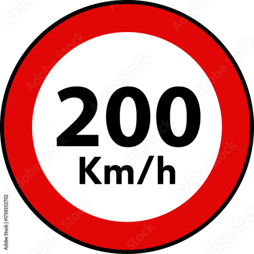 Speed Limit 200 Sign