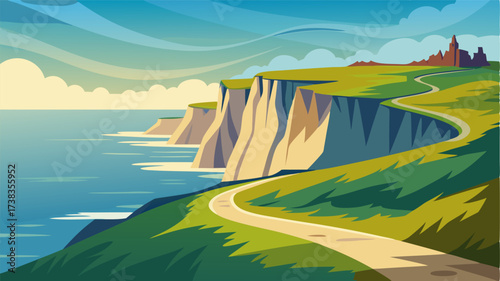 A sense of awe and wonder overwhelms you as you take in the sweeping views and rugged beauty of the coastal clifftop path.