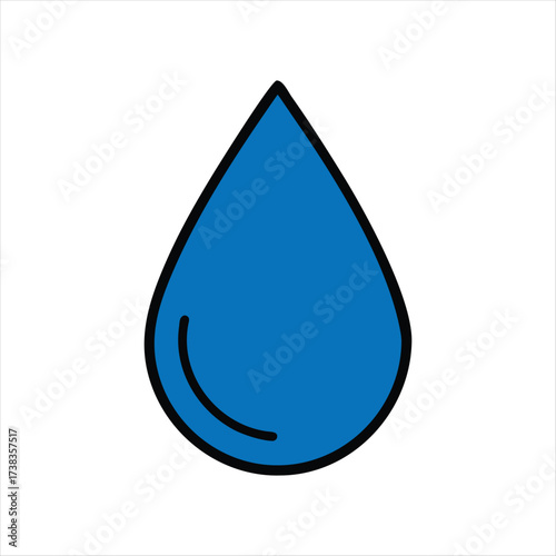 Minimalist Water Droplet Icon – Clean Vector Symbol for Hydration, Environment, and Conservation Themes