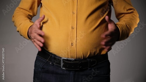 Middle-Aged Man with Excess Belly Fat