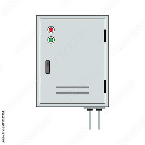 Electric cabinet icon png. Power control panel vector illustration. Energy distribution symbol. Industrial voltage safety sign. Transformer circuit network concept. png