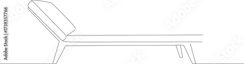 Minimalist Line Art Detail Lounger Illustration Outdoor Furniture