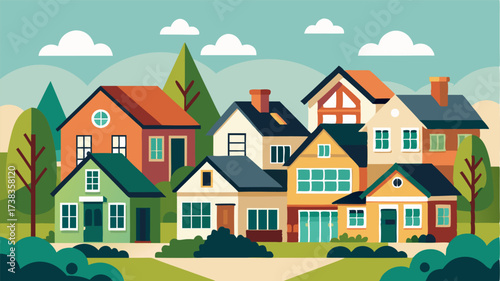 Each home has its own unique style from classic colonial to modern craftsman all fitting together perfectly in this suburban landscape.