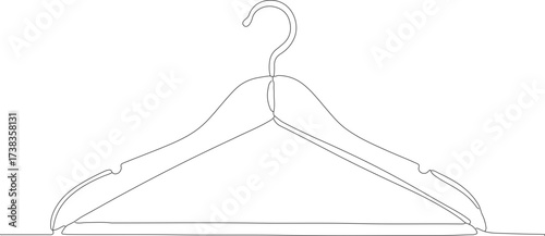 Line Art Detailed Wooden Clothes Hanger for Garment Storage Icon