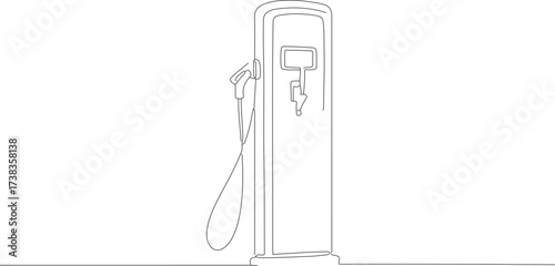 Line Art Electric Vehicle Charging Station Simple Outline Illustration Icon