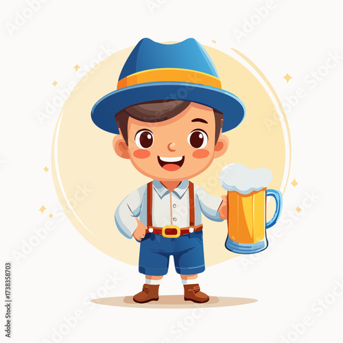 Petit personnage cartoon avec chope de bière