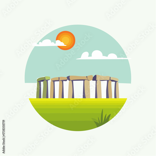 Illustration vectorielle minimaliste de Stonehenge