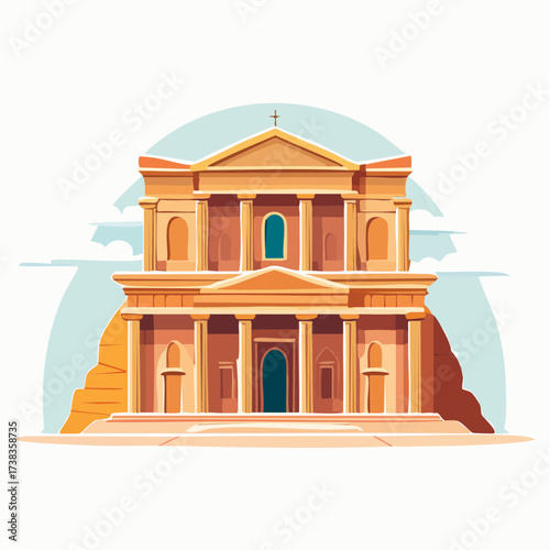 Symbole emblématique de la Jordanie en design plat