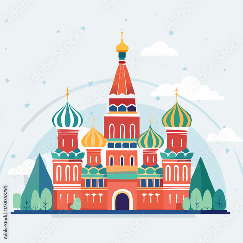 Illustration vectorielle minimaliste du Kremlin de Moscou