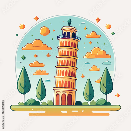 Symbole emblématique de l’Italie en design plat