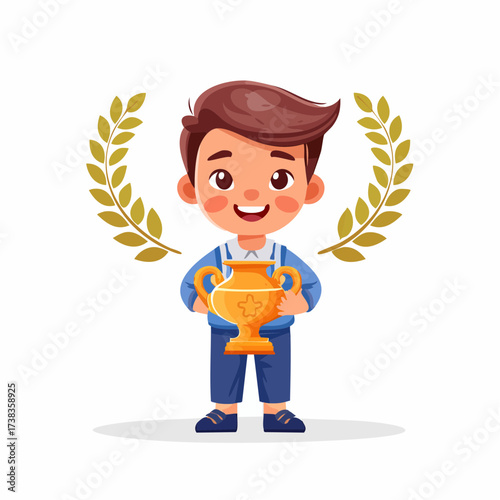 Petit personnage cartoon avec couronne et vase