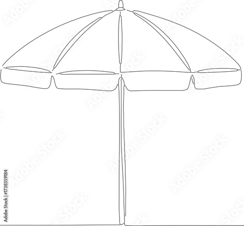 Simple Outline Beach Umbrella Graphic Design Element Illustration