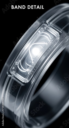 Illuminated Transparent Band Detail - Modern Technology and Design.