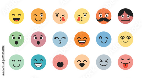 A collection of diverse emojis expressing various emotions and moods.