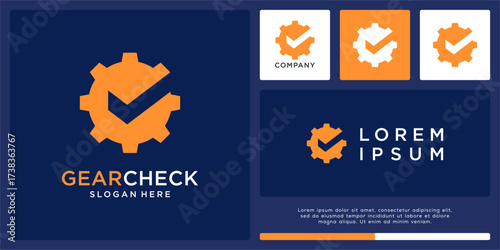 Gear check logo design template