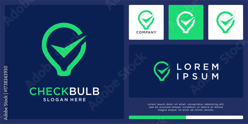 Check bulb logo design template
