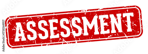 assessment rectangular sign. assessment stamp