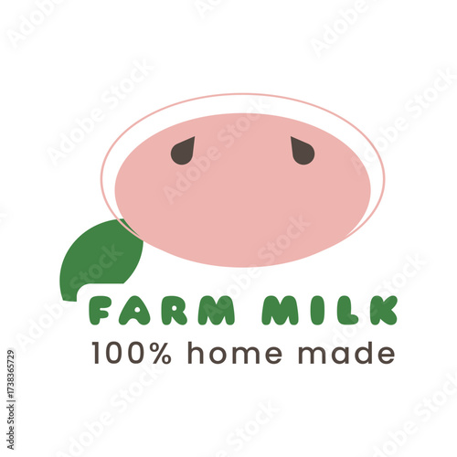 This logo features a friendly face that represents fresh, homemade farm milk. It emphasizes the organic essence of dairy, appealing to eco-conscious consumers seeking quality products.