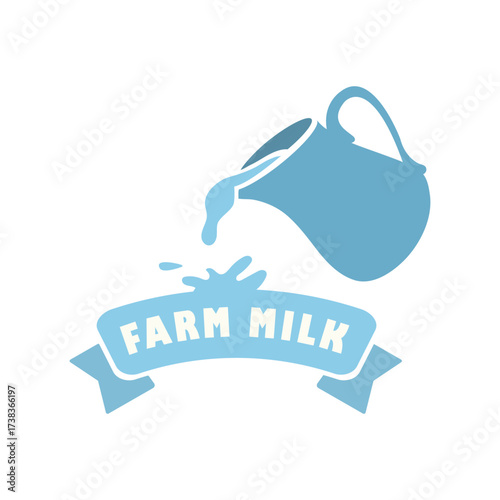 This visual emphasizes environmental conservation in dairy farming by illustrating fresh farm milk.
