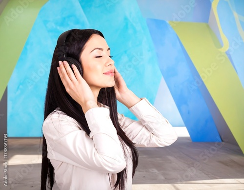 Woman listening to music