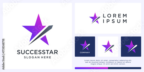 Success star logo design template