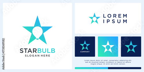 Star bulb logo design template