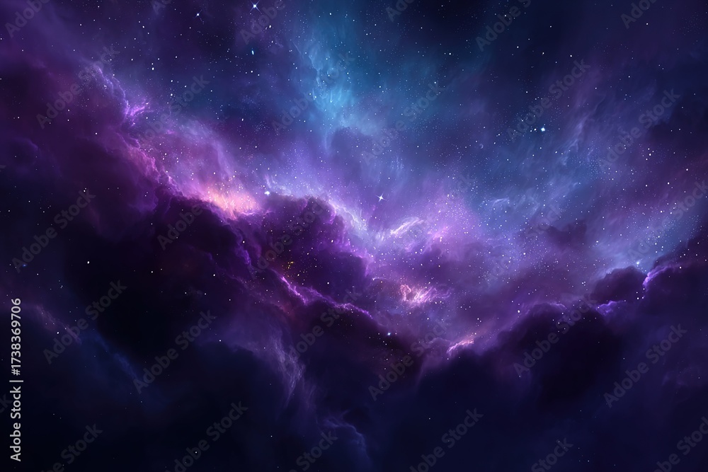 Fototapeta premium Stunning cosmic scene displaying vibrant colors and swirling clouds in a deep space setting