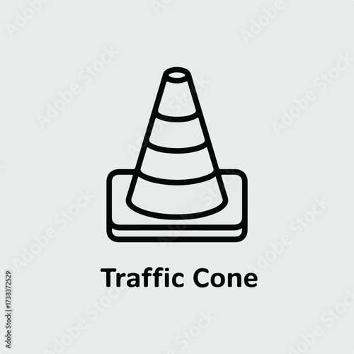 Traffic cone line icon concept design