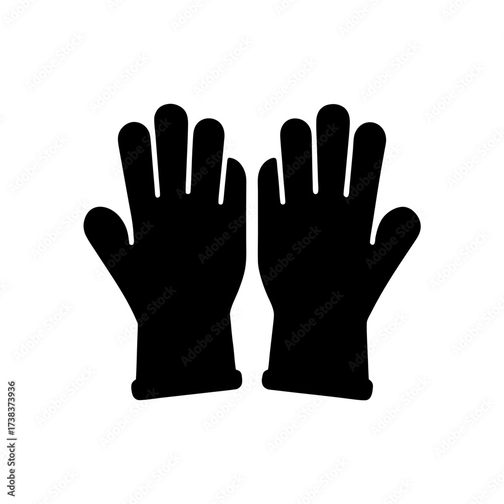 Fototapeta premium Vector black glove icons