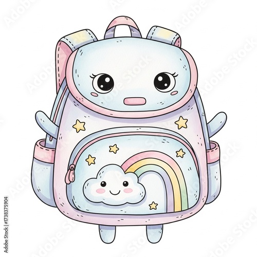 Adorable Watercolor Cartoon Backpack