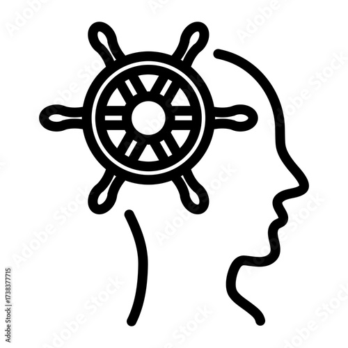 Self Discipline simple line icon
