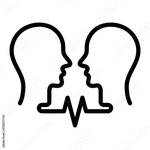 Empathy connection simple line icon