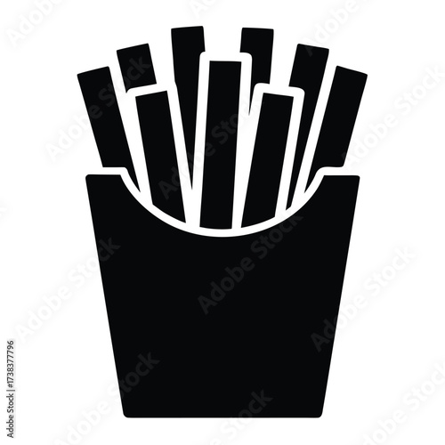 french fries vector icon on white background