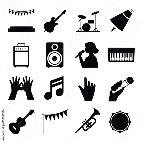 Collection of music related icons