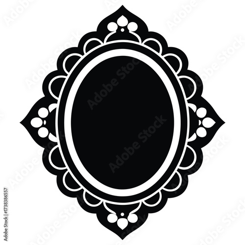 wall mirror decoration vector icon  on white backg