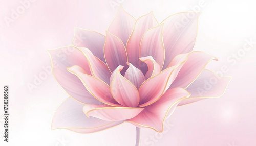 A beautiful pink flower. Delicate pastel tones. Low contrast