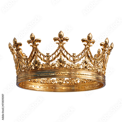 golden crown isolated on transparent background
