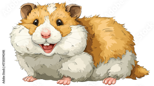 Cheerful Cartoon Hamster Illustration for Creative Projects